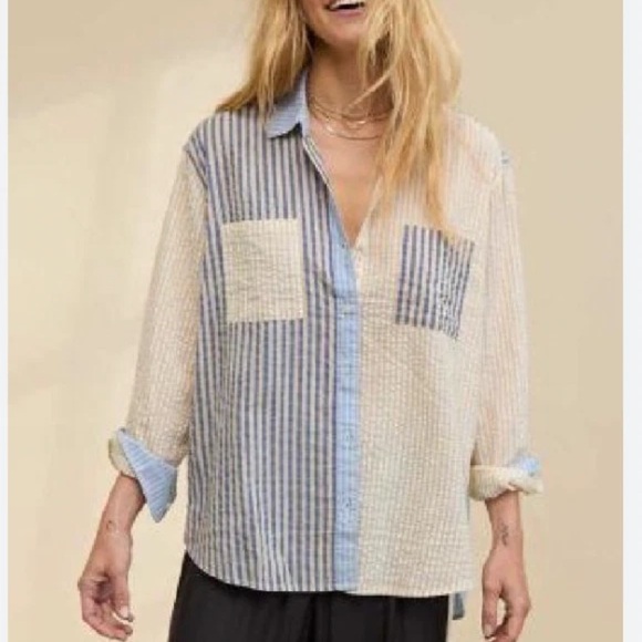 Aerie Off Duty Seersucker Button Down - Picture 3 of 8